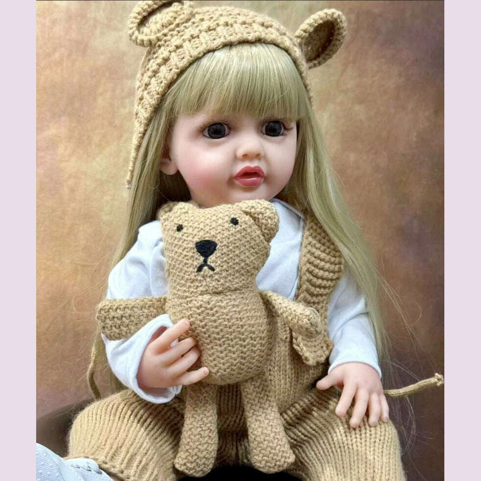 Lifelike Reborn Dolls Realistic Full Silicone Baby Bebe Vinyl 50CM Newborn Girl Doll Princess Toddler Toy Gift - KIMLUD