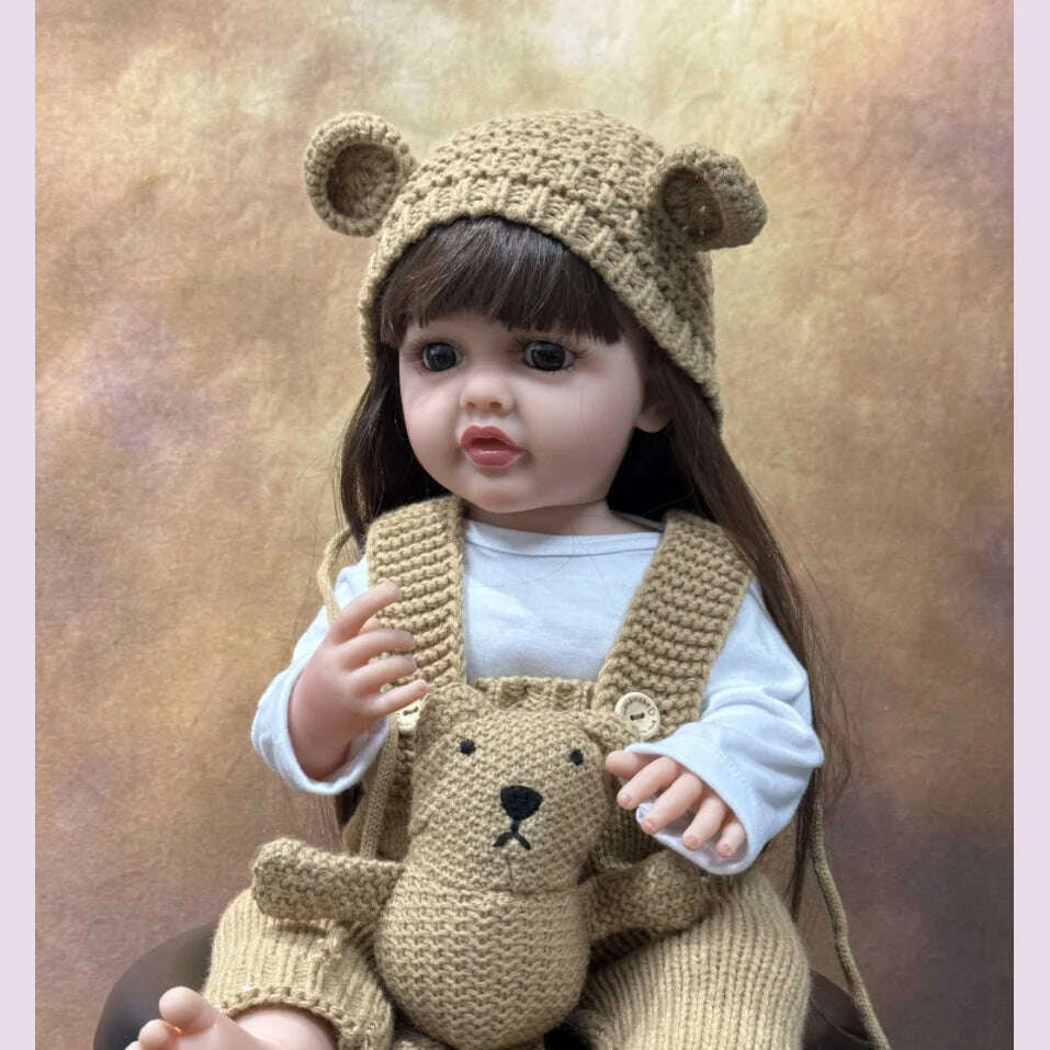 Lifelike Reborn Dolls Realistic Full Silicone Baby Bebe Vinyl 50CM Newborn Girl Doll Princess Toddler Toy Gift - KIMLUD