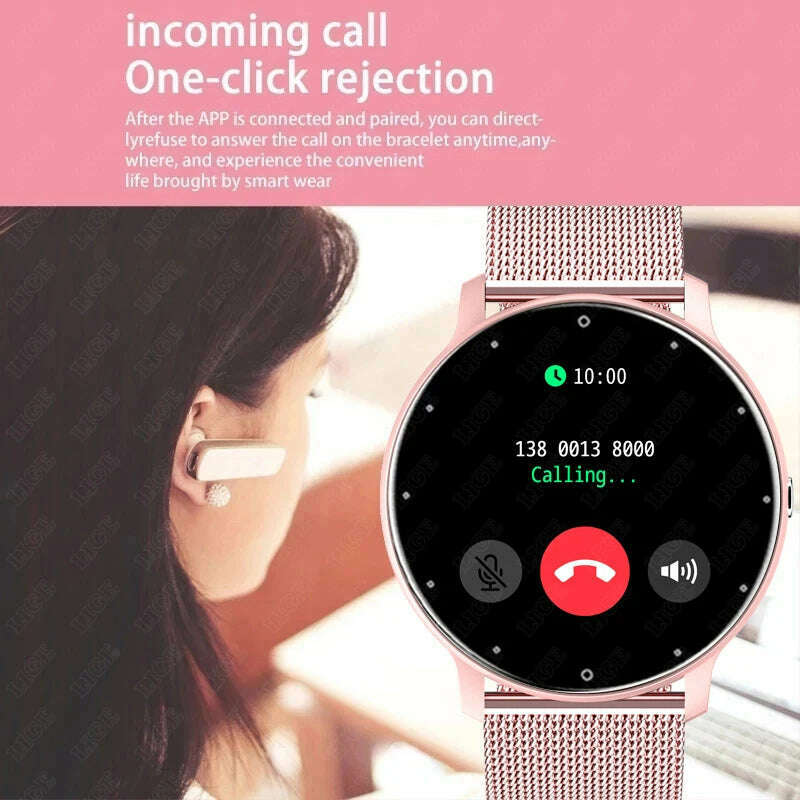 KIMLUD, LIGE Bluetooth Call Bracelet Sports Fitness Voice Assistant Women Smartwatch For Android IOS XIAOMI Men Smart Watch Waterproof, KIMLUD Womens Clothes