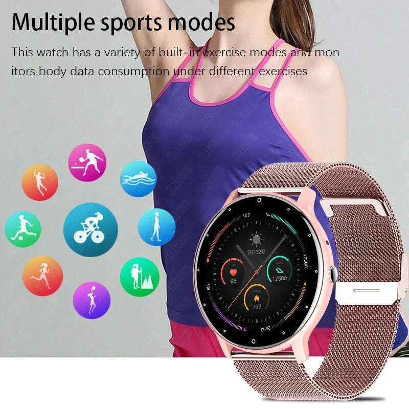 KIMLUD, LIGE Bluetooth Call Bracelet Sports Fitness Voice Assistant Women Smartwatch For Android IOS XIAOMI Men Smart Watch Waterproof, KIMLUD Womens Clothes