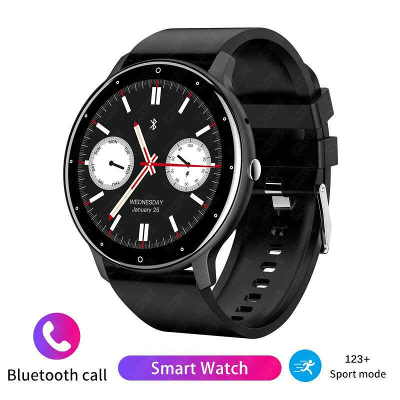 KIMLUD, LIGE Bluetooth Call Bracelet Sports Fitness Voice Assistant Women Smartwatch For Android IOS XIAOMI Men Smart Watch Waterproof, black / Bluetooth Call, KIMLUD APPAREL - Womens Clothes