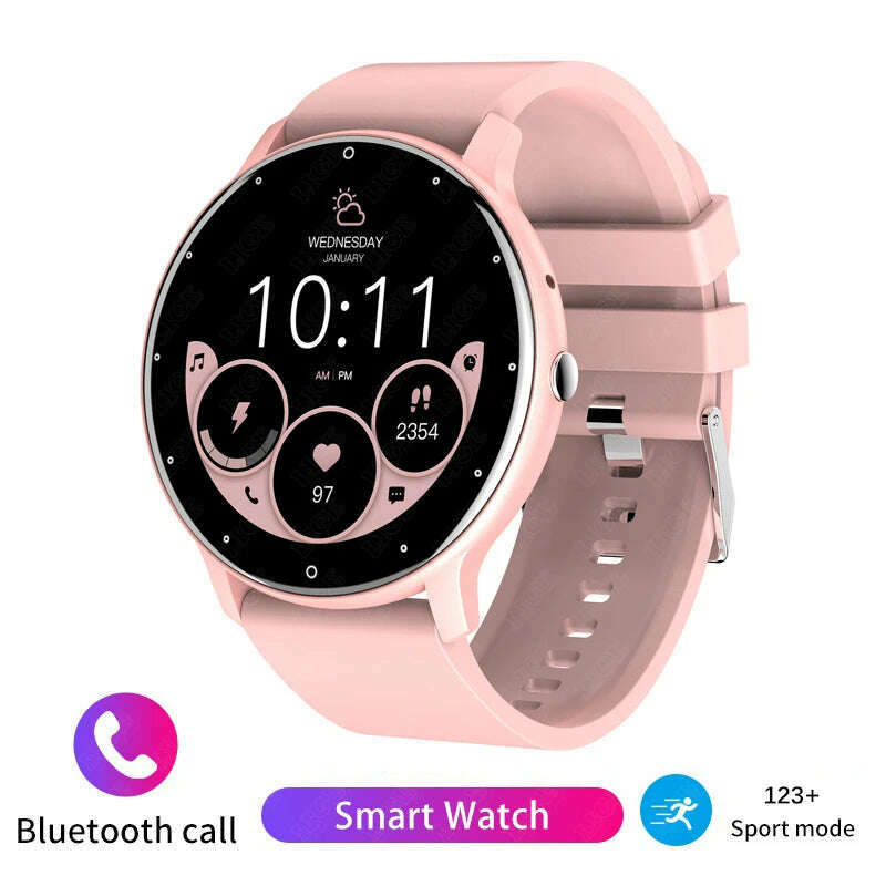 KIMLUD, LIGE Bluetooth Call Bracelet Sports Fitness Voice Assistant Women Smartwatch For Android IOS XIAOMI Men Smart Watch Waterproof, pink / Bluetooth Call, KIMLUD APPAREL - Womens Clothes