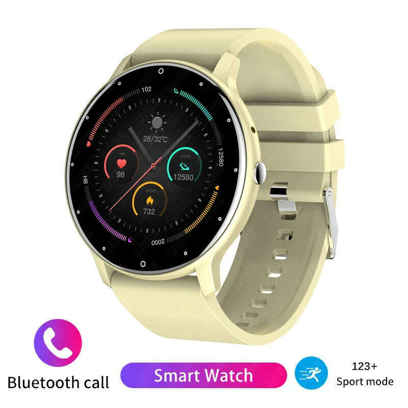 KIMLUD, LIGE Bluetooth Call Bracelet Sports Fitness Voice Assistant Women Smartwatch For Android IOS XIAOMI Men Smart Watch Waterproof, yellow / Bluetooth Call, KIMLUD APPAREL - Womens Clothes