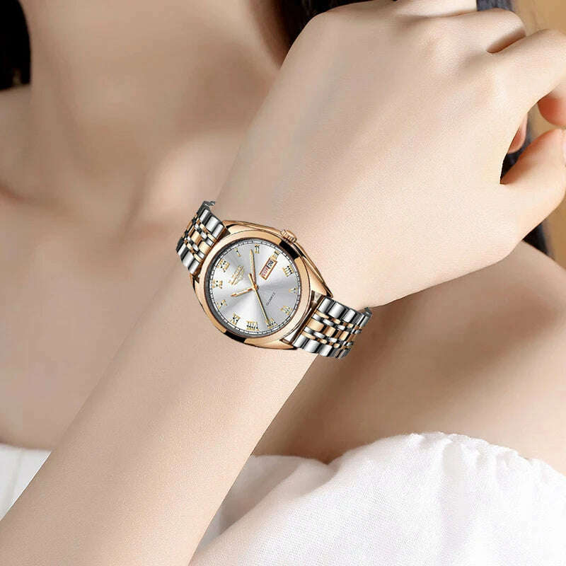 LIGE Fashion Women Watches Ladies Top Brand luxury Waterproof Gold Quartz Watch Women Stainless Steel Date Wear Gift Clock 2021 - KIMLUD