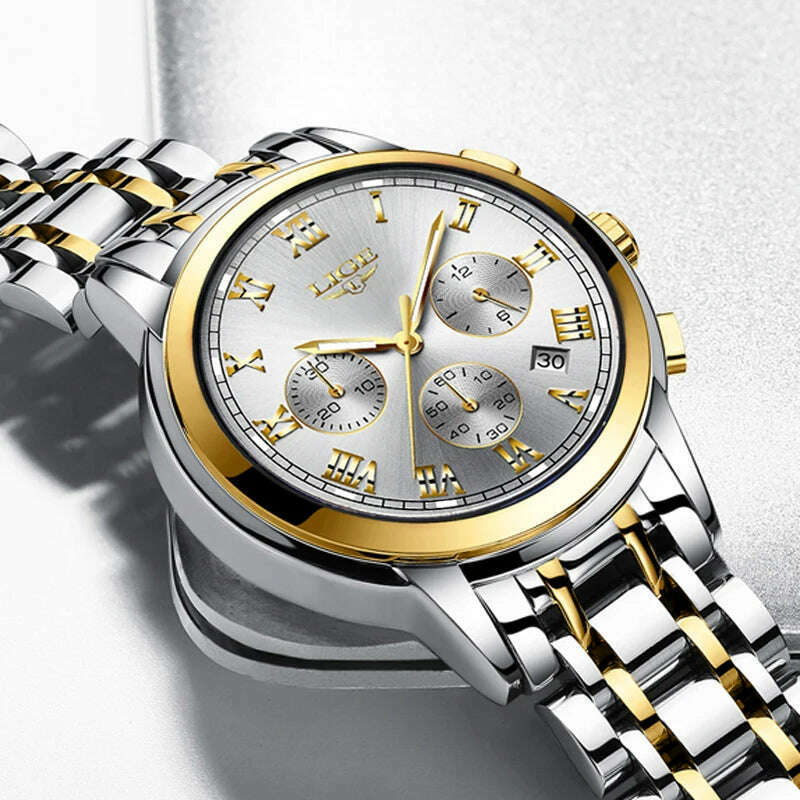 LIGE Men Watches Top Luxury Brand Full Steel Waterproof Sport Quartz Watch Men Fashion Date Clock Chronograph Relogio Masculino - KIMLUD