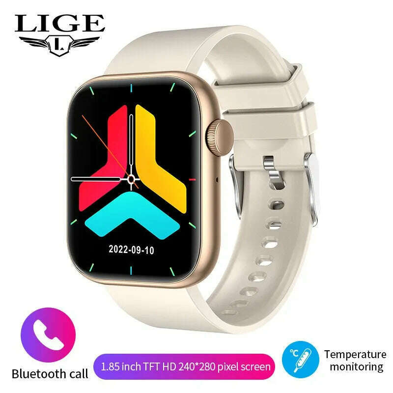 KIMLUD, LIGE Smart Watch For Women Full Touch Screen Bluetooth Call Waterproof Watches Sport Fitness Tracker Smartwatch Lady Reloj Mujer, white, KIMLUD Womens Clothes