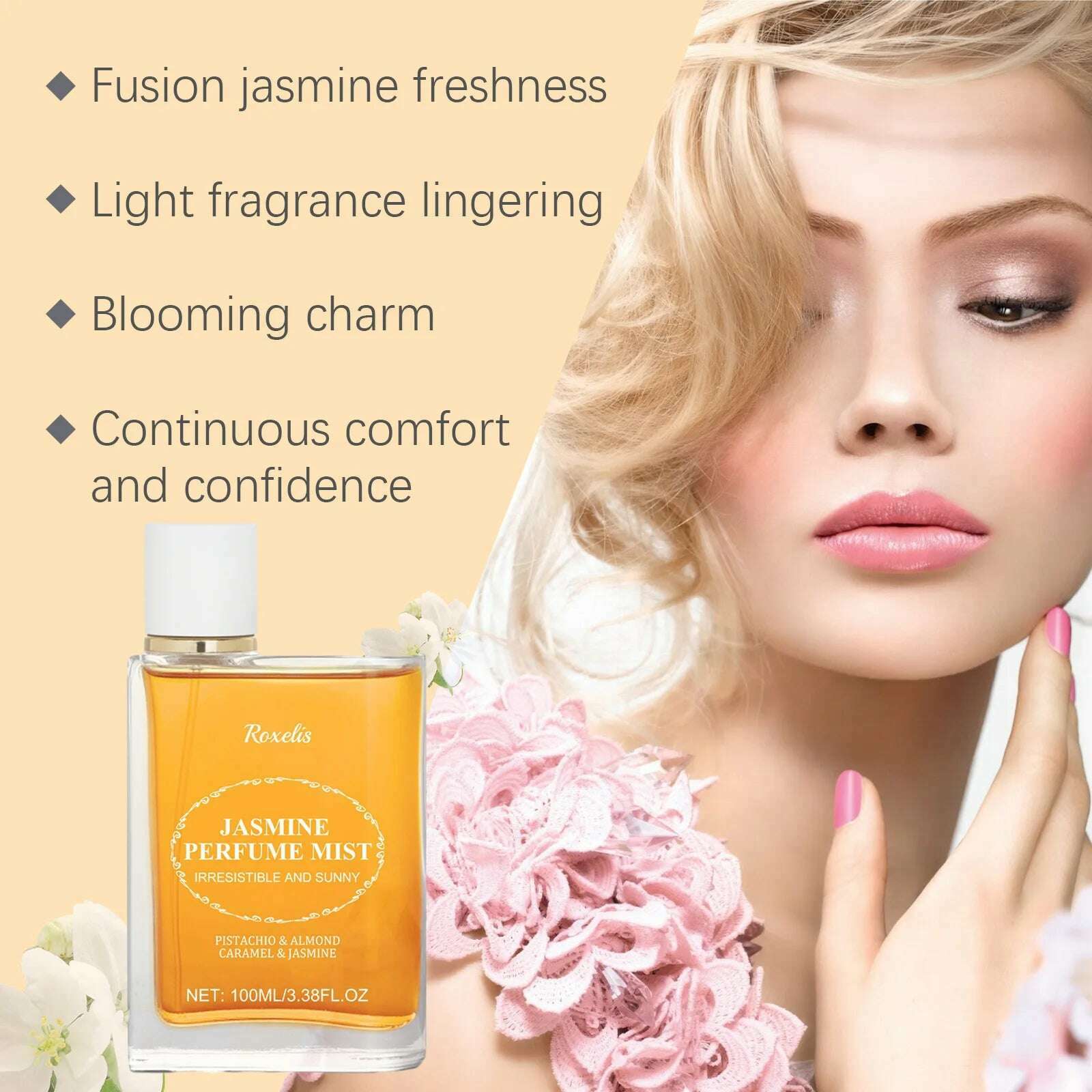 KIMLUD, Light fragrance Brazilian perfume for women, fresh, natural, long-lasting fragrance, jasmine woody floral fragrance, KIMLUD Womens Clothes