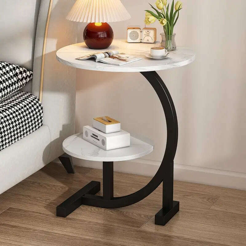 Light luxury small coffee table, simple and modern side table, bedside small table, small unit type side table,End Tables - KIMLUD