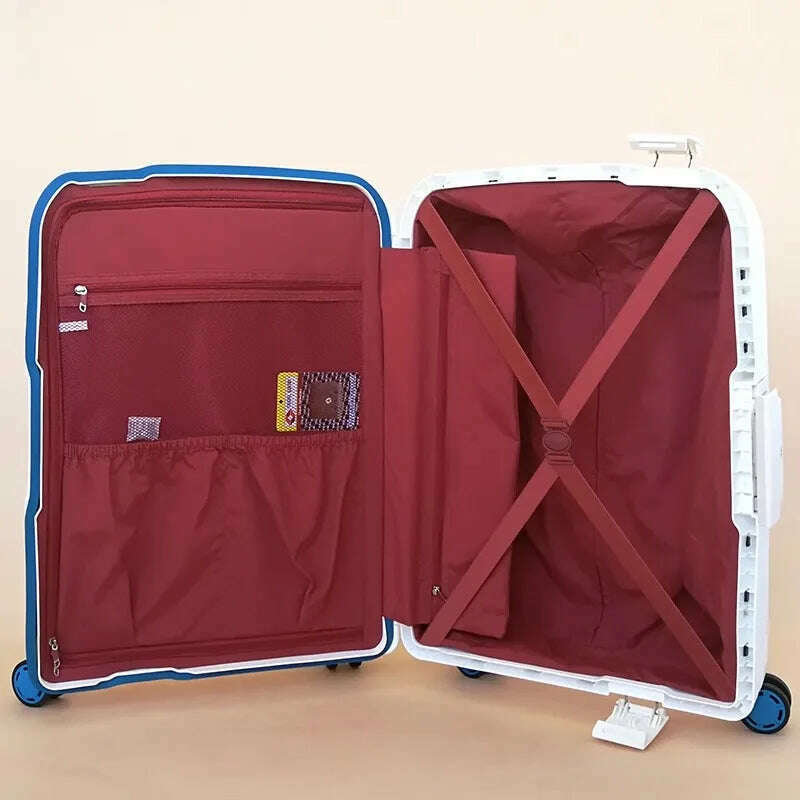 KIMLUD, Lightweight Luggage PP Password Trolley Case Unisex Suitcase 20/24/28 inch Cabin Carry on Travel Bag Rolling Luggage Suitcases, KIMLUD Womens Clothes