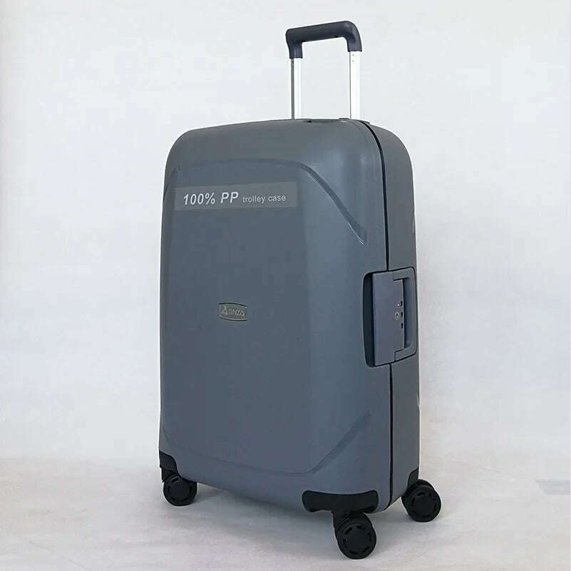 KIMLUD, Lightweight Luggage PP Password Trolley Case Unisex Suitcase 20/24/28 inch Cabin Carry on Travel Bag Rolling Luggage Suitcases, gray / 24Inches 600mm, KIMLUD APPAREL - Womens Clothes