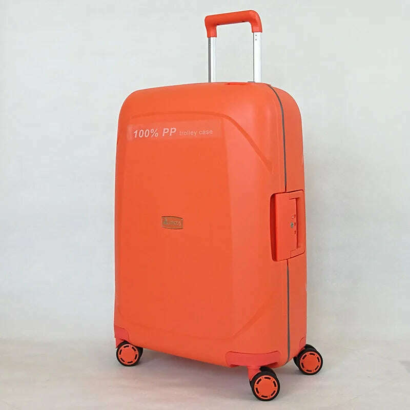 KIMLUD, Lightweight Luggage PP Password Trolley Case Unisex Suitcase 20/24/28 inch Cabin Carry on Travel Bag Rolling Luggage Suitcases, orange / 20Inches 500mm, KIMLUD APPAREL - Womens Clothes