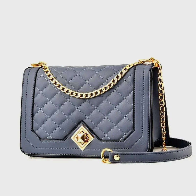 KIMLUD, Lingge Chain Bag, Pu Leather Diagonal Across The Chain Small Fragrant Wind Lingge Student Hundred With Chain Cell Phone Bag Mini, KIMLUD Womens Clothes