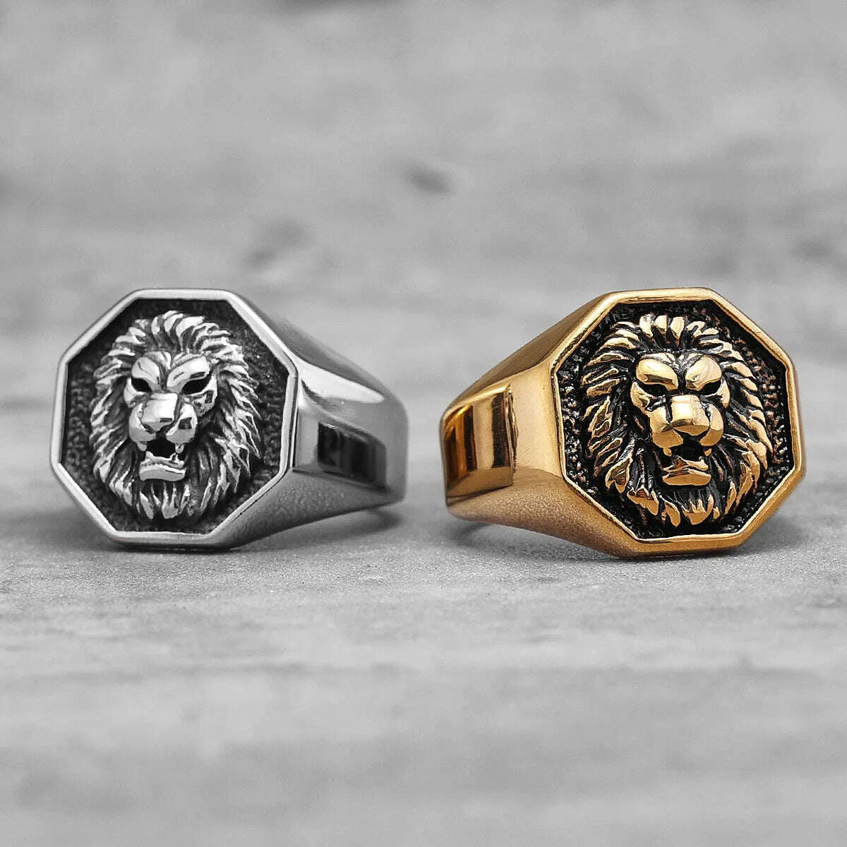 Lion King Animal Stainless Steel Mens Womens Rings Punk Trendy Unique for Couple Male Biker Jewelry Creativity Gift Wholesale - KIMLUD