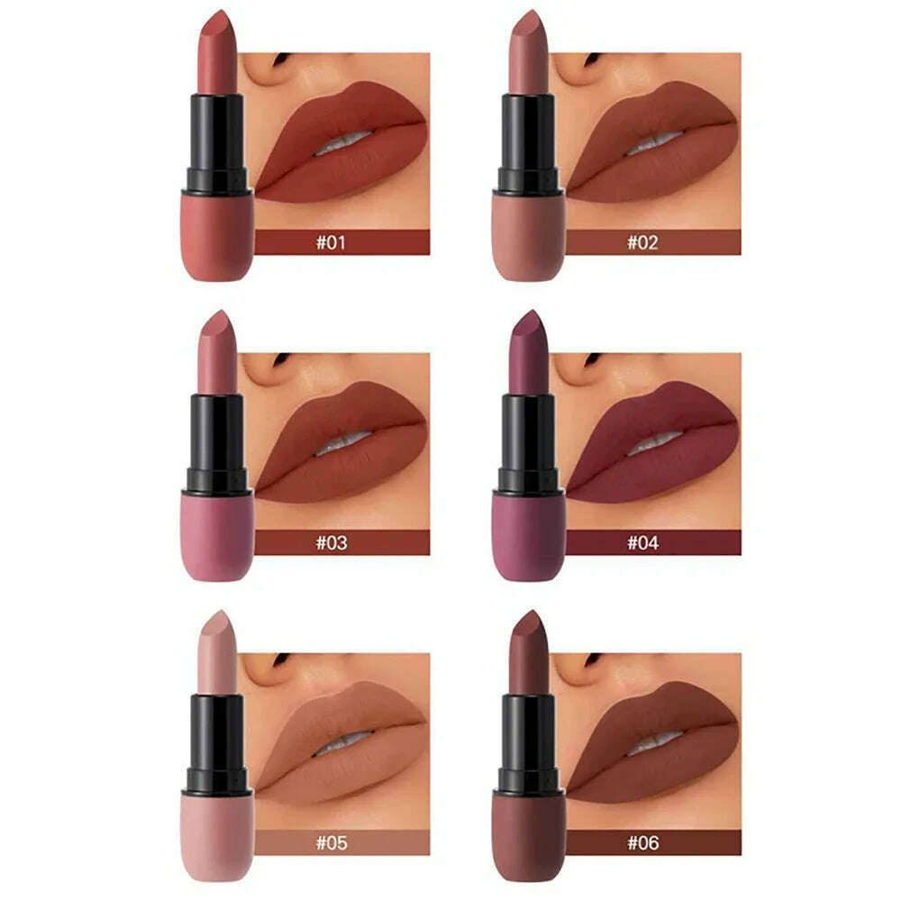 Lip Glaze 6 Colors Moisture Lipstick Waterproof Non-stick Cup Lipstick 1pcs Velvet Matte Lipstick Cosmetics Soft Fog Lip Gloss - KIMLUD