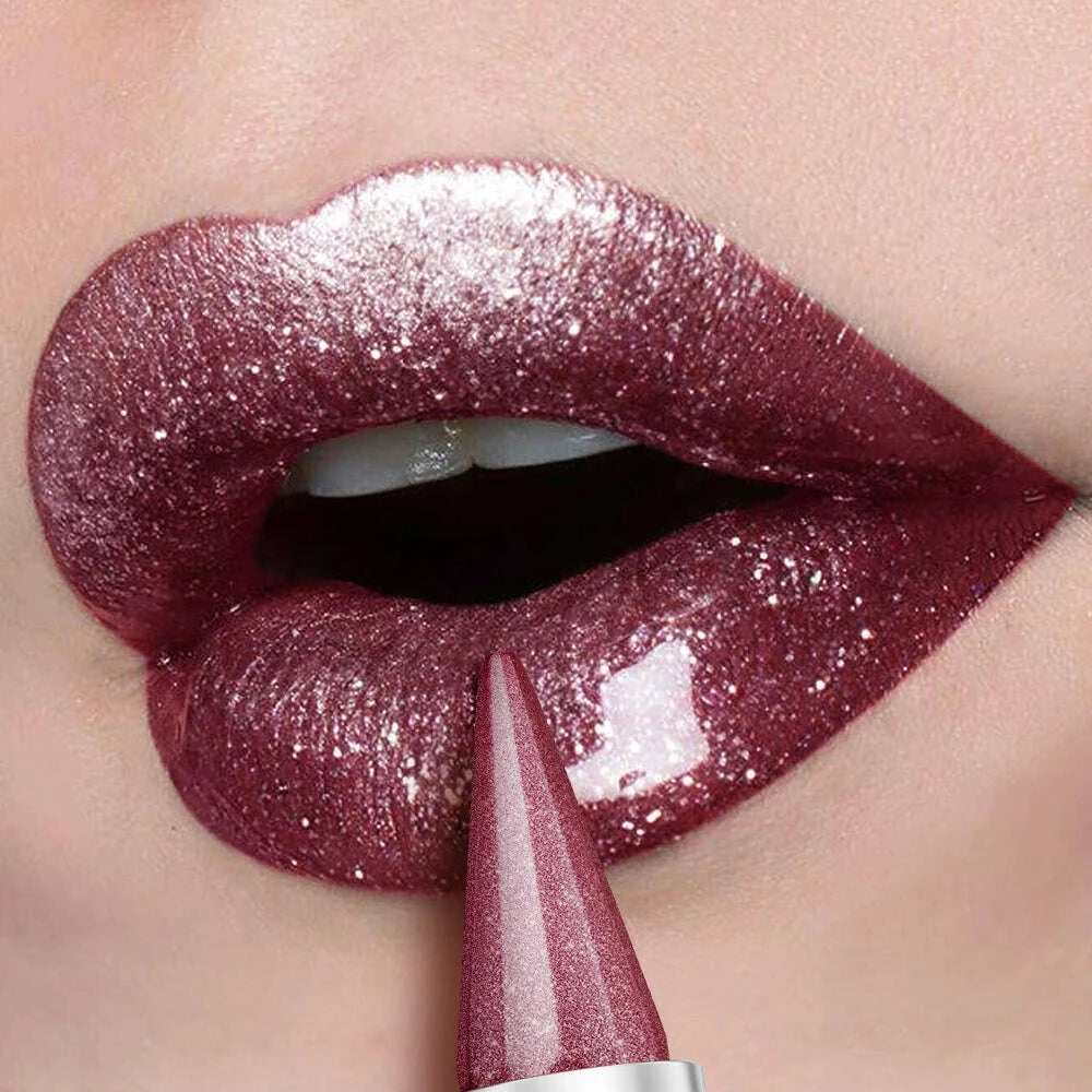 Lipstick - Waterproof Long-Lasting - Metallic Texture - Purple | KIMLUD