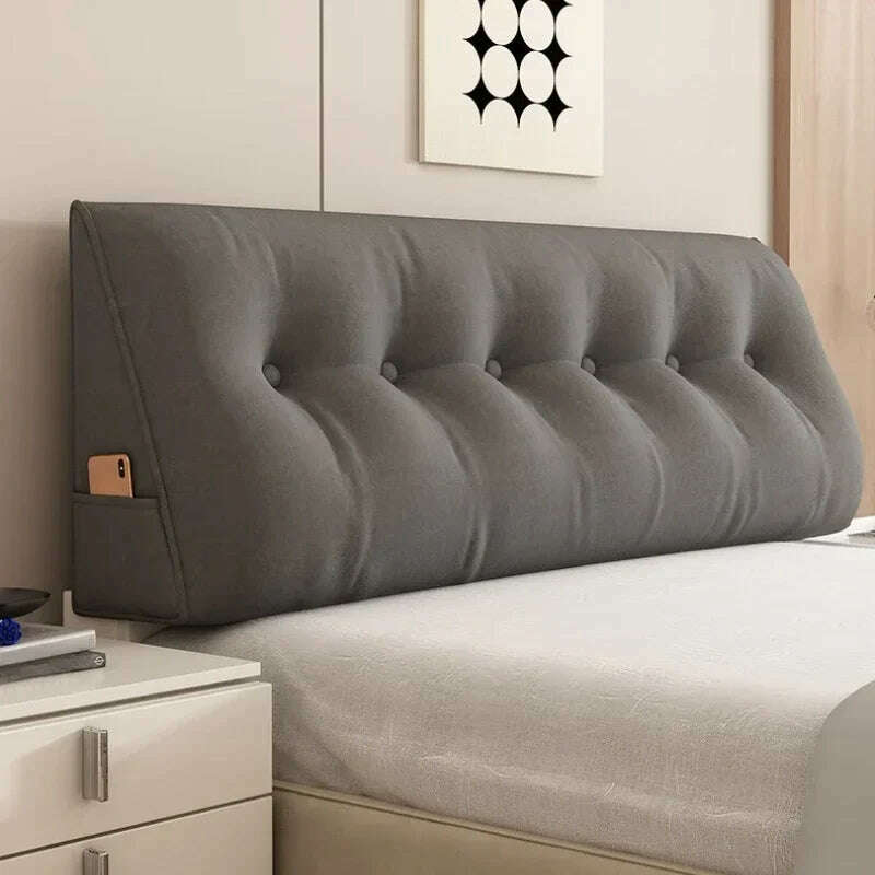 KIMLUD, Long Pillow Headboard Cushion Triangle Large Back Bed Soft Bag Pillow Can Be Disassembled Washed Bedroom Sofa Cojín Triangular, KIMLUD Womens Clothes