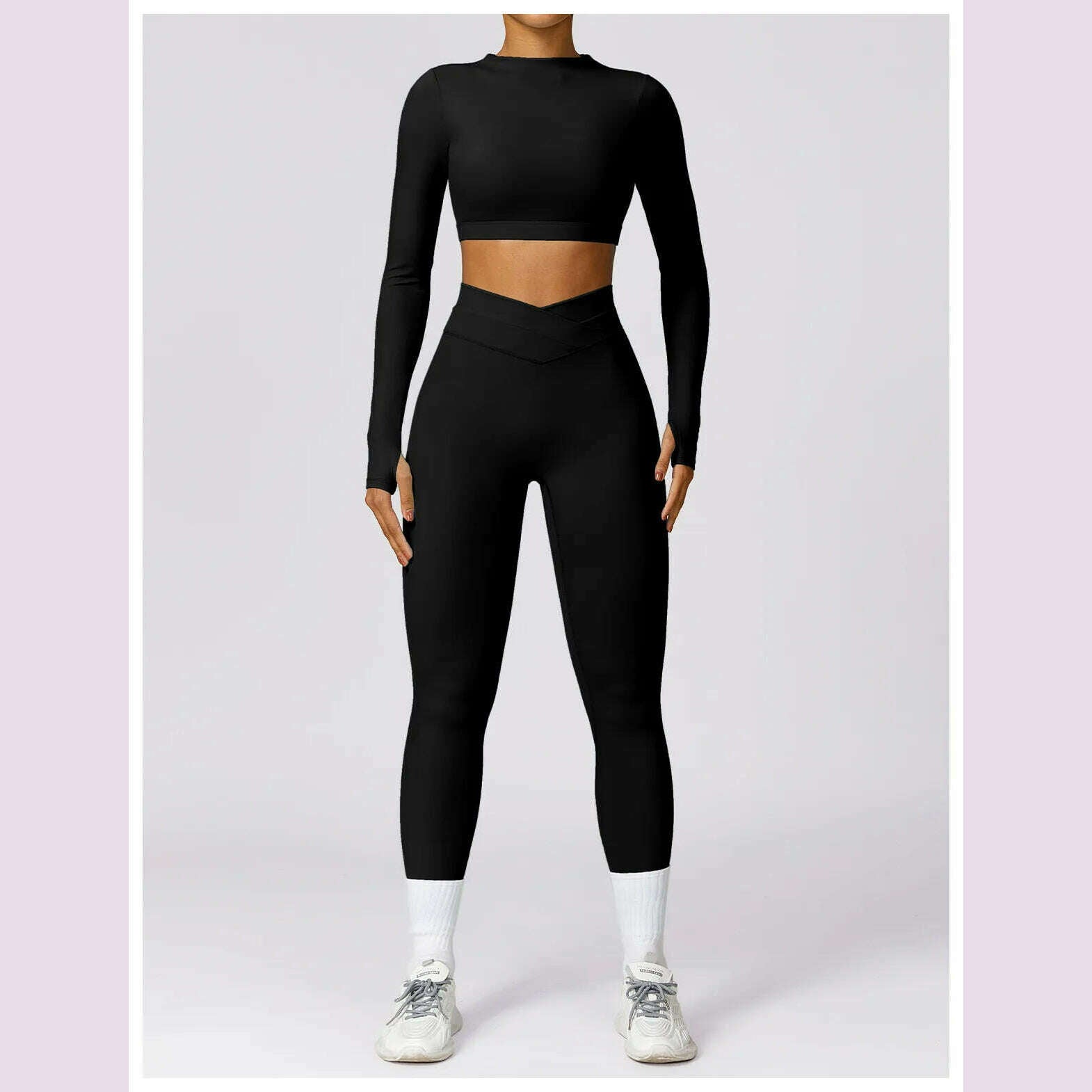 KIMLUD, Long Sleeve Solidcolor Лонгслив Женский Open Back Yoga Top Training Crop Top Fitness Gym Sports Top Workout Running T-Shirt, KIMLUD Womens Clothes
