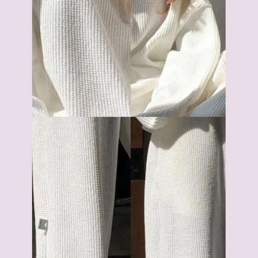 Long Sleeve Sportswear Pant Sets Women New Casual Half High Collar Tops Drawstring High Waist Pants 2 Piece Sets Womens Outfits - KIMLUD