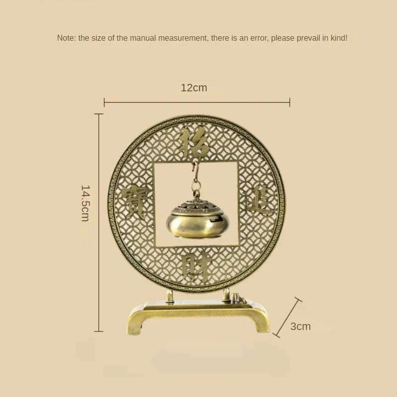 Lotus Flower Incense Burner Creative Retro Hollow Out Copper Coin Hanging Lotus Burners Blessing Nasturtium Holder Home Decor - KIMLUD