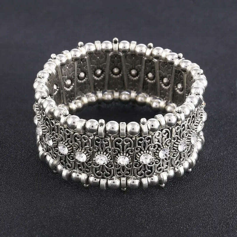 LOVBEAFAS Fashion Ethnic Bohemian Elastic Bracelets & Bangles For Women Crystal Vintage Beach Stretch Boho Bracelets - KIMLUD