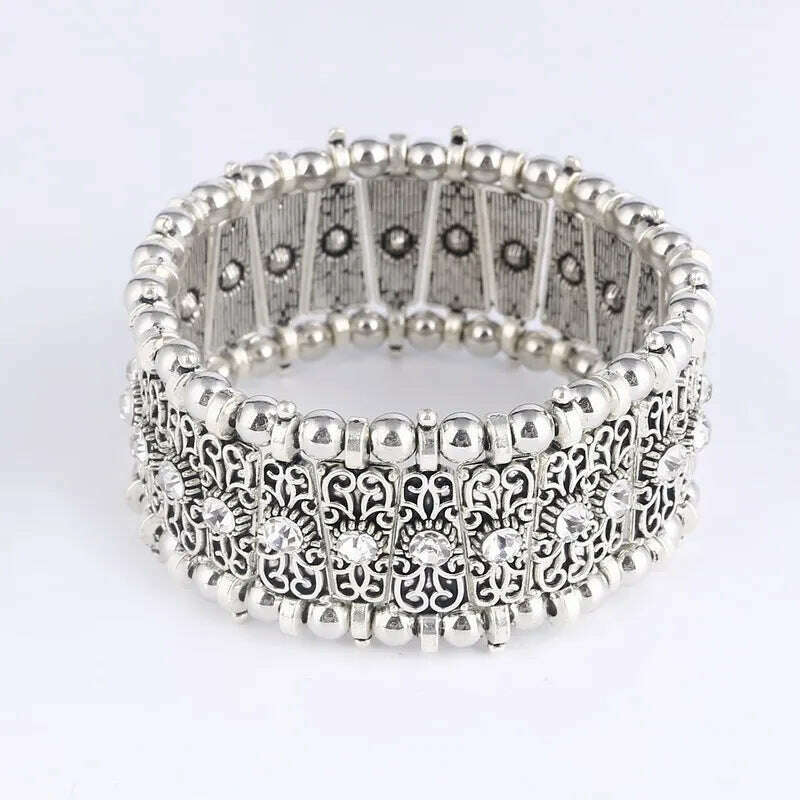 LOVBEAFAS Fashion Ethnic Bohemian Elastic Bracelets & Bangles For Women Crystal Vintage Beach Stretch Boho Bracelets - KIMLUD