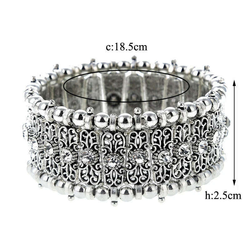 LOVBEAFAS Fashion Ethnic Bohemian Elastic Bracelets & Bangles For Women Crystal Vintage Beach Stretch Boho Bracelets - KIMLUD