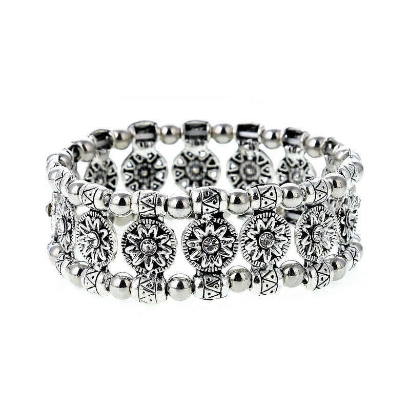 LOVBEAFAS Fashion Ethnic Bohemian Elastic Bracelets & Bangles For Women Crystal Vintage Beach Stretch Boho Bracelets - KIMLUD