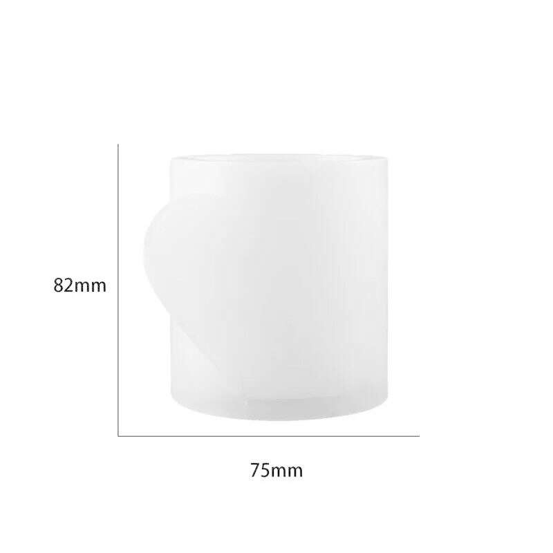 KIMLUD, Love Heart Concrete Candle Cup Jar Molds Valentines Gift Round Cement Clay Flowerpot Plaster Gypsum Pen Holder Epoxy Mould, Love left, KIMLUD APPAREL - Womens Clothes