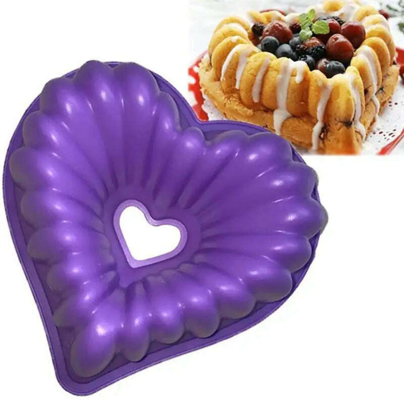 KIMLUD, Love Heart Shape Cake Mold Silicone Freezing and Baking Pastry Molds Mousse Bread Mould Bakeware DIY Non-Stick Cake Pan, KIMLUD Womens Clothes