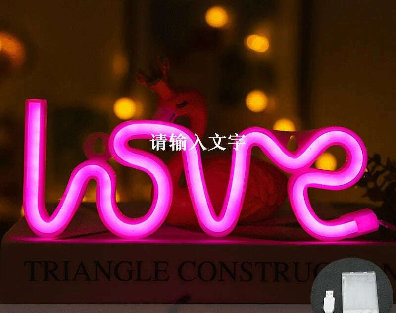 Love LED Neon Sign Light Glowing Valentine's Day Propose Festival Decoration Neon Lamp For Home Party Decor Adult Gift - KIMLUD