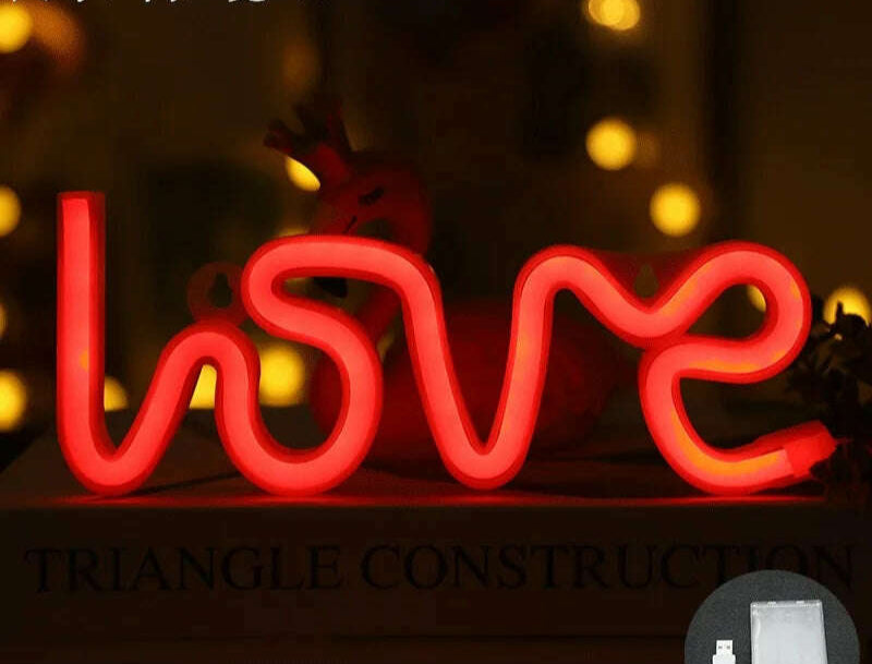 Love LED Neon Sign Light Glowing Valentine's Day Propose Festival Decoration Neon Lamp For Home Party Decor Adult Gift - KIMLUD