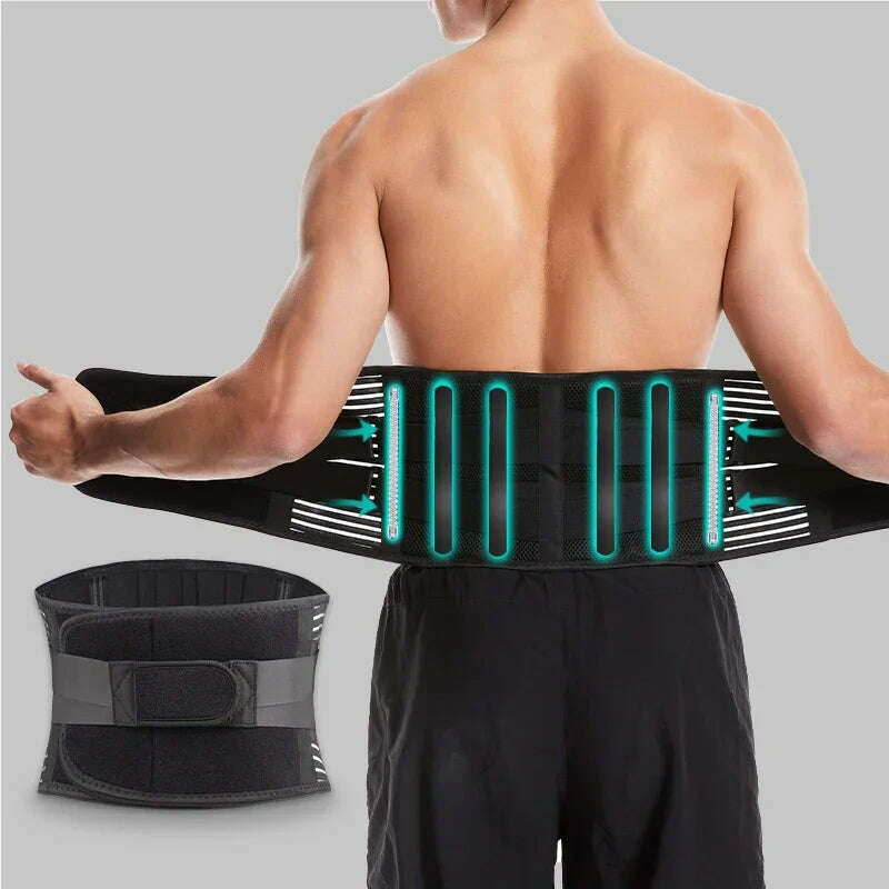KIMLUD, Lower Back Brace Lumbar Support Pain Relief Sciatica Belt Breathable Cinta Para Coluna Lombar Adjustable Waist for Men & Women, KIMLUD Womens Clothes