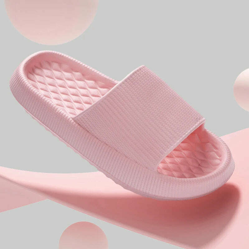 Lucyever 2024 Summer Non-slip Soft Cloud Slippers Women Comfy Eva Thick Platform Slides Woman Couple Bathroom Home Flip Flops 45 - KIMLUD