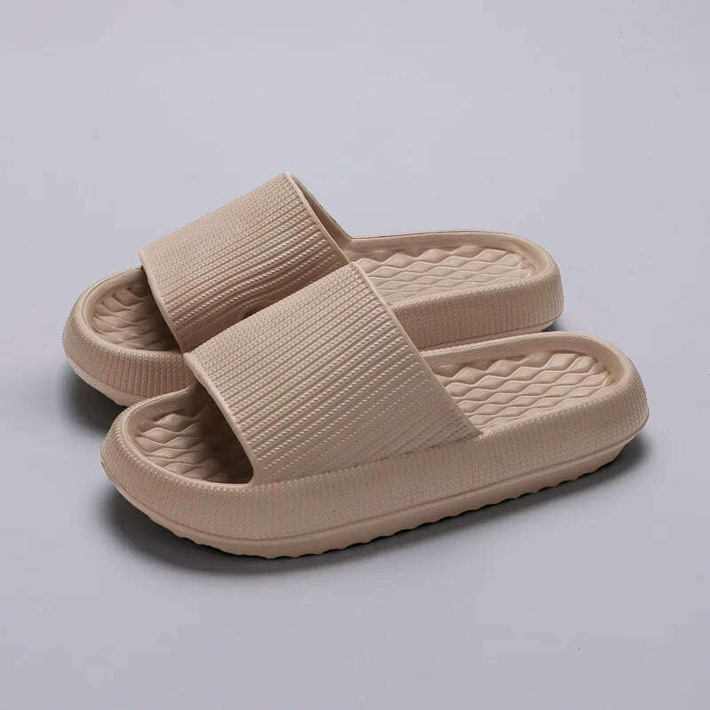Lucyever 2024 Summer Non-slip Soft Cloud Slippers Women Comfy Eva Thick Platform Slides Woman Couple Bathroom Home Flip Flops 45 - KIMLUD
