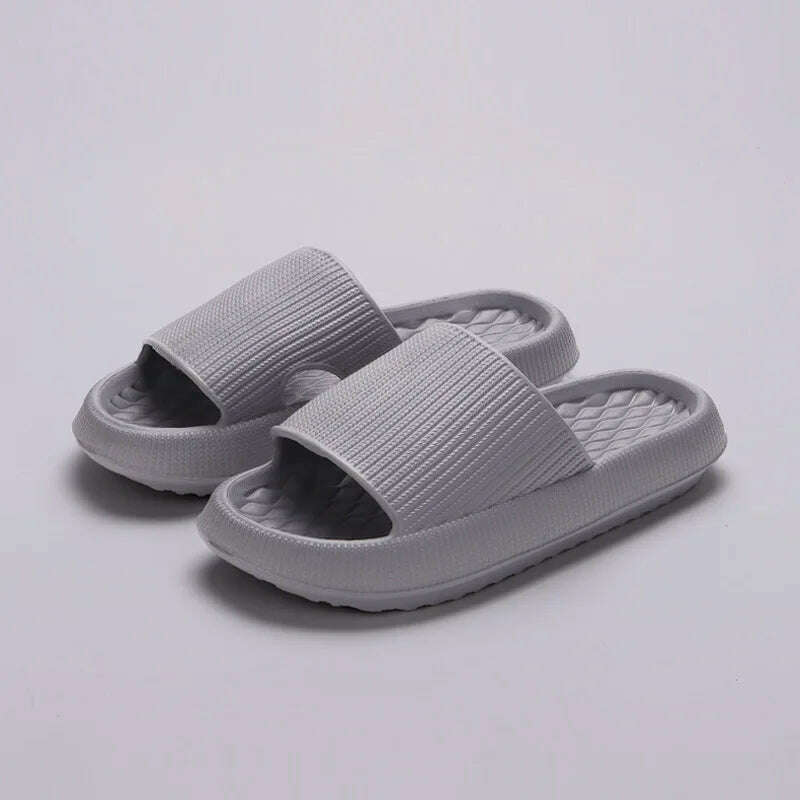 Lucyever 2024 Summer Non-slip Soft Cloud Slippers Women Comfy Eva Thick Platform Slides Woman Couple Bathroom Home Flip Flops 45 - KIMLUD