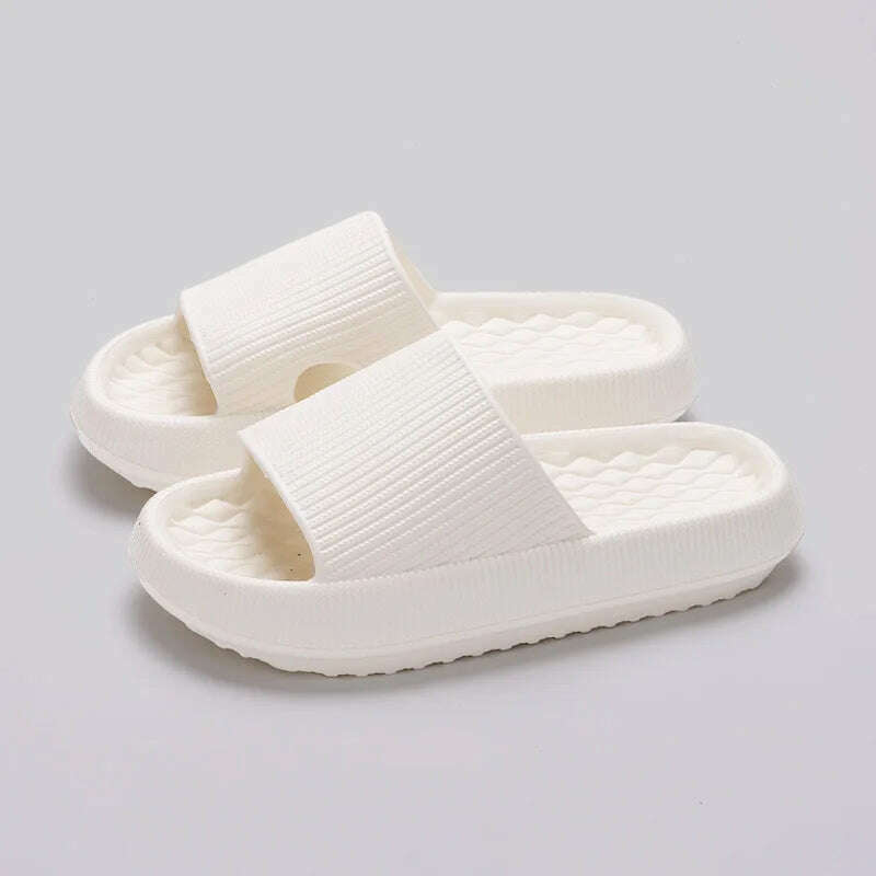 Lucyever 2024 Summer Non-slip Soft Cloud Slippers Women Comfy Eva Thick Platform Slides Woman Couple Bathroom Home Flip Flops 45 - KIMLUD