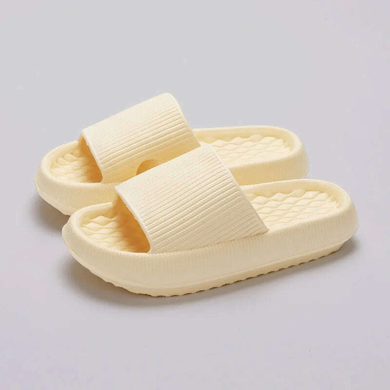 Lucyever 2024 Summer Non-slip Soft Cloud Slippers Women Comfy Eva Thick Platform Slides Woman Couple Bathroom Home Flip Flops 45 - KIMLUD