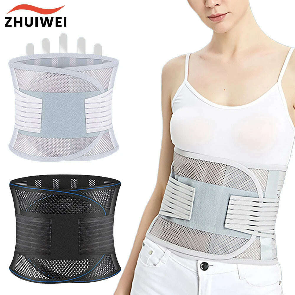 KIMLUD, Lumbar Support Waist Belt Back Brace Health Therapy Breathable Back Spine Support Corset for Disc Herniation Pain Relief, KIMLUD Womens Clothes