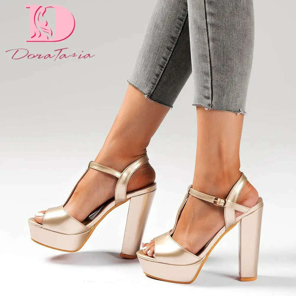 KIMLUD, Luxury Brand New Ladies Platform Summer Sandals Fashion Solid Thick High Heels Womens Sandals 2023 Party Office Sexy Woman Shoes, KIMLUD Womens Clothes