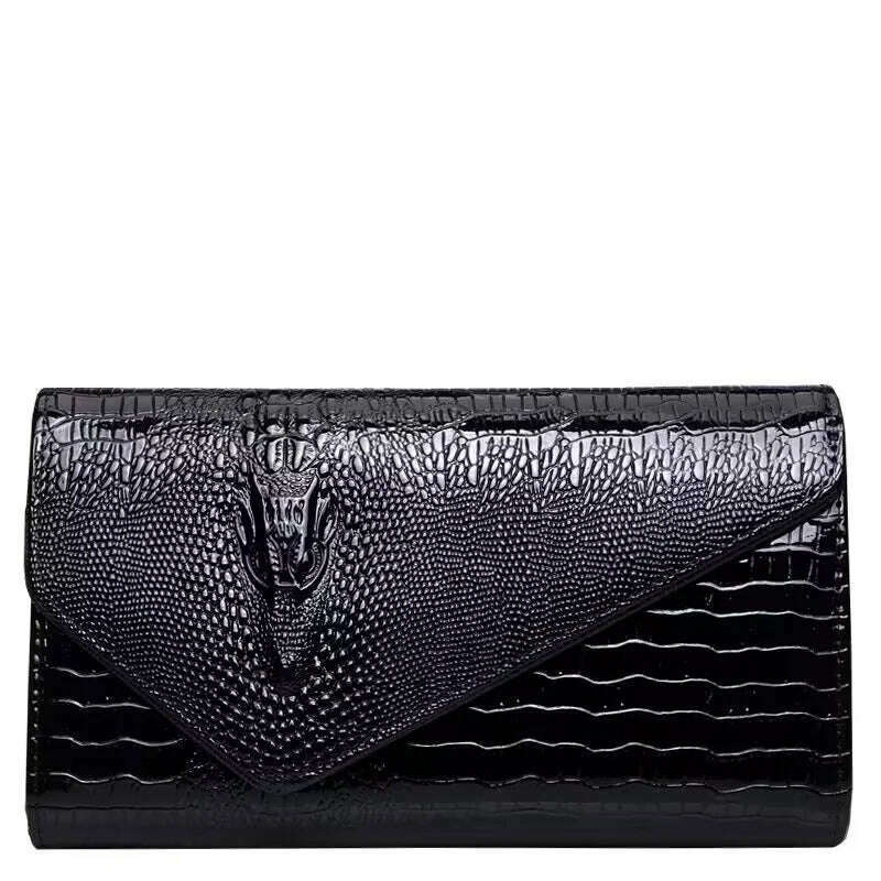 Luxury Crocodile Bags Women Leather Chain Crossbody Bags For Women New 2023 Brand Handbags Shoulder Bags Messenger Female Clutch - KIMLUD
