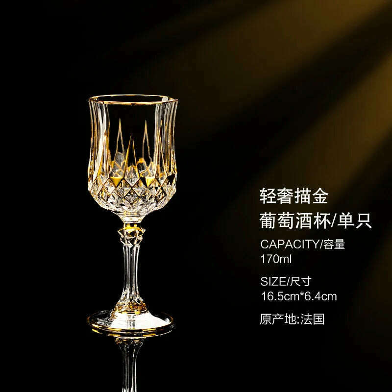 Luxury Crystal Wine Glasses Gold Foil Crystal Shot Glasses Champagne Glasses Wine Goblet Water Cup for Bar Wedding Party Glass - KIMLUD