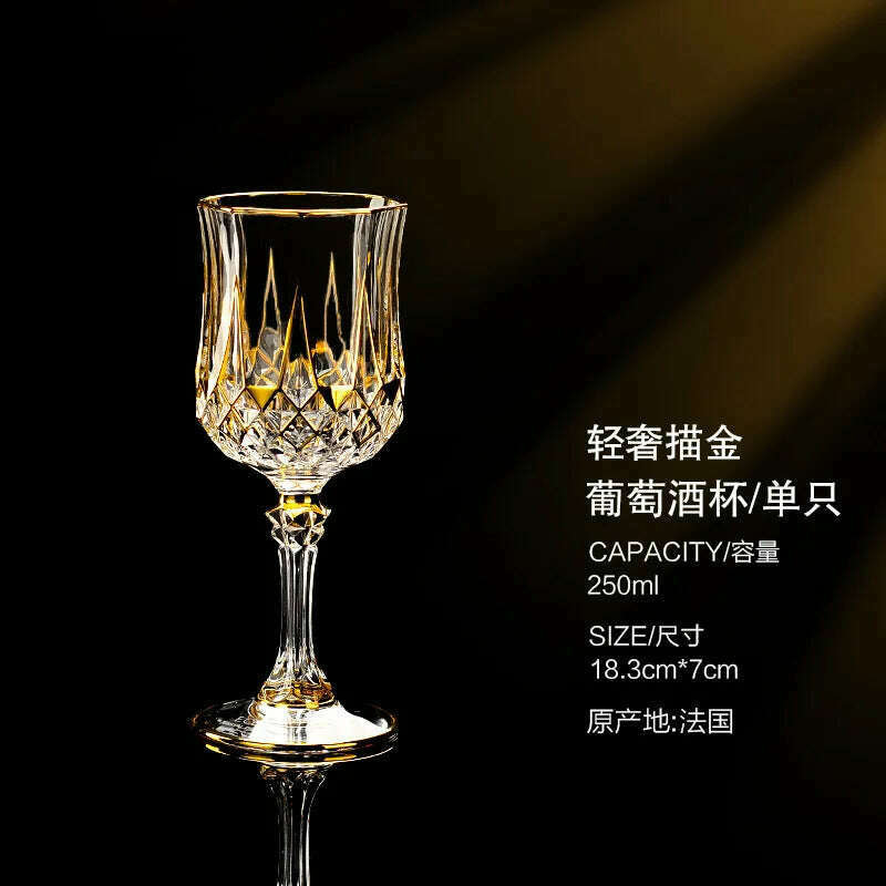 Luxury Crystal Wine Glasses Gold Foil Crystal Shot Glasses Champagne Glasses Wine Goblet Water Cup for Bar Wedding Party Glass - KIMLUD