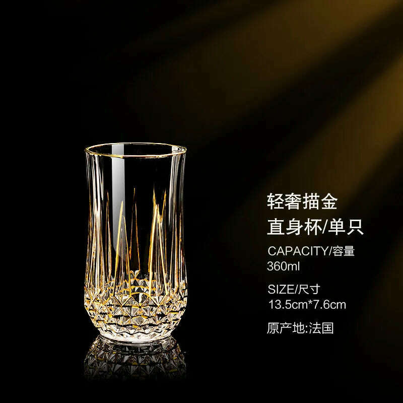 Luxury Crystal Wine Glasses Gold Foil Crystal Shot Glasses Champagne Glasses Wine Goblet Water Cup for Bar Wedding Party Glass - KIMLUD