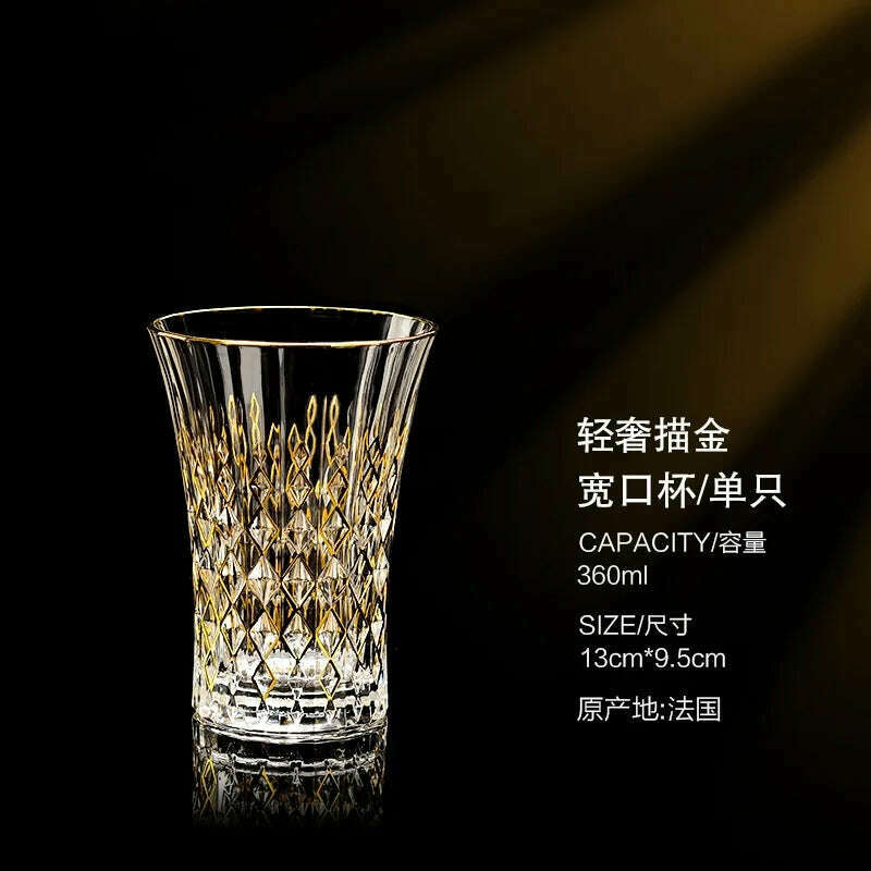 Luxury Crystal Wine Glasses Gold Foil Crystal Shot Glasses Champagne Glasses Wine Goblet Water Cup for Bar Wedding Party Glass - KIMLUD