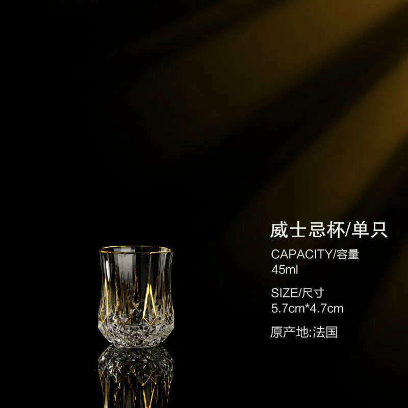 Luxury Crystal Wine Glasses Gold Foil Crystal Shot Glasses Champagne Glasses Wine Goblet Water Cup for Bar Wedding Party Glass - KIMLUD