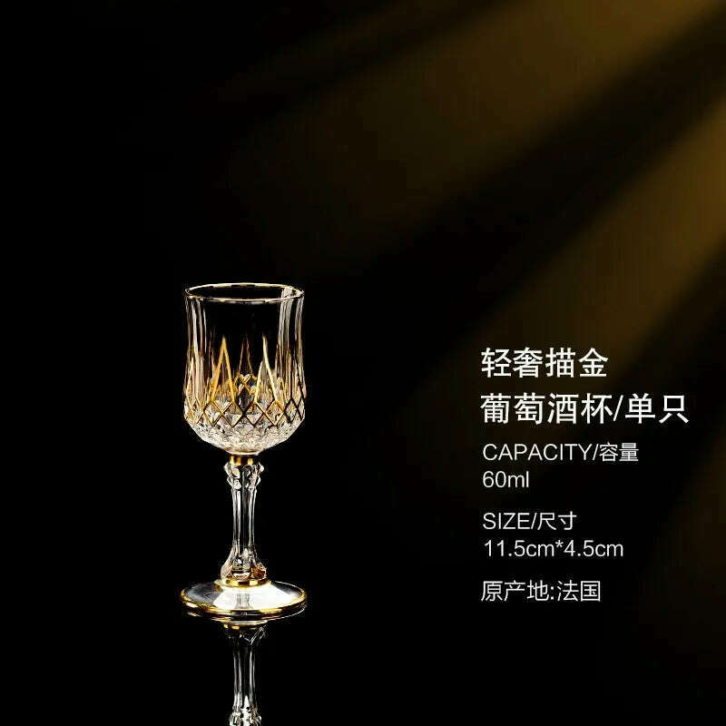 Luxury Crystal Wine Glasses Gold Foil Crystal Shot Glasses Champagne Glasses Wine Goblet Water Cup for Bar Wedding Party Glass - KIMLUD