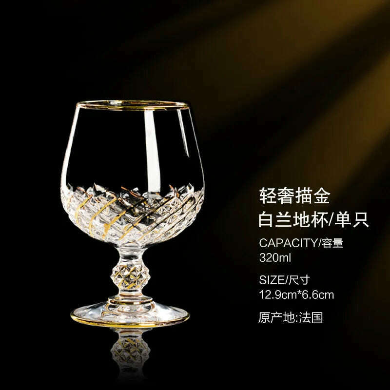 Luxury Crystal Wine Glasses Gold Foil Crystal Shot Glasses Champagne Glasses Wine Goblet Water Cup for Bar Wedding Party Glass - KIMLUD