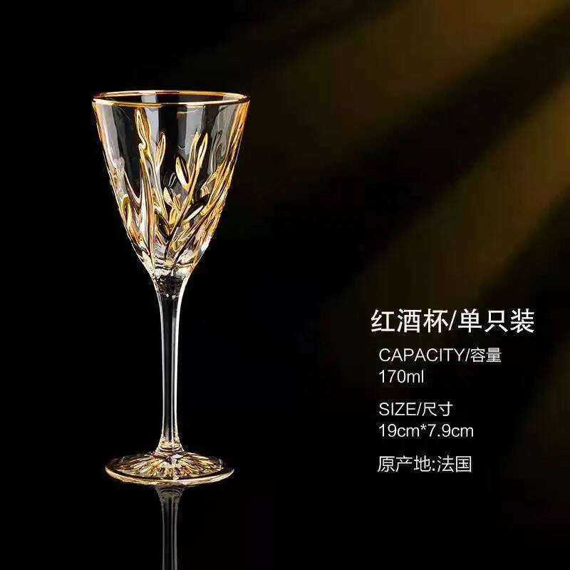 Luxury Crystal Wine Glasses Gold Foil Crystal Shot Glasses Champagne Glasses Wine Goblet Water Cup for Bar Wedding Party Glass - KIMLUD