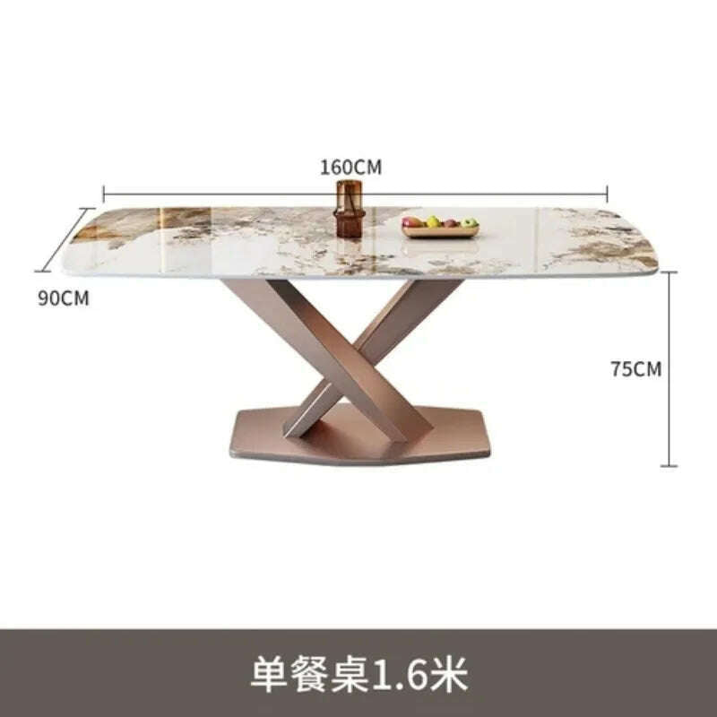 KIMLUD, Luxury Dinning Table Kitchen Marble Balcony Dinner Dinner Table Coffee Mesa Lateral Comedor Dining Room Table And Chairs Set, KIMLUD Womens Clothes