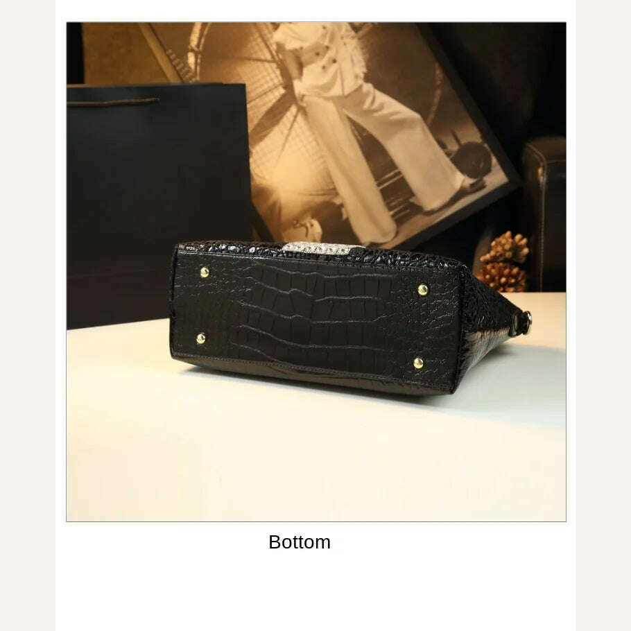 KIMLUD, Luxury fashion diamonds Women's handbag large capacity briefcase laptop bag ladies Lace bag new female Shoulder messenger bags, KIMLUD Womens Clothes